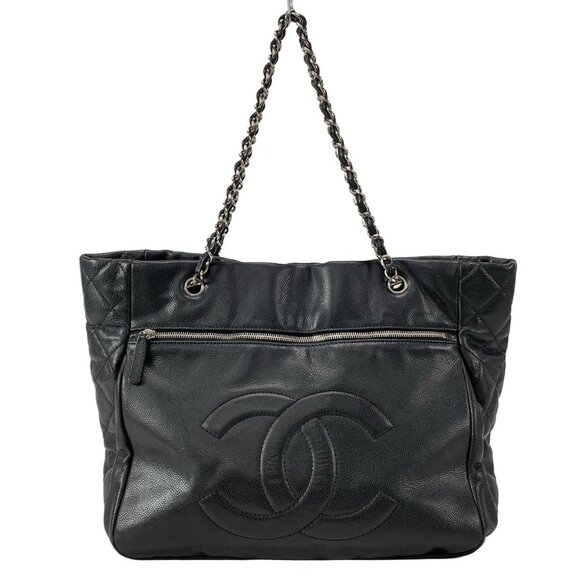 Auth CHANEL Matelasse - Black Soft Calfskin Tote Bag - Picture 1 of 16